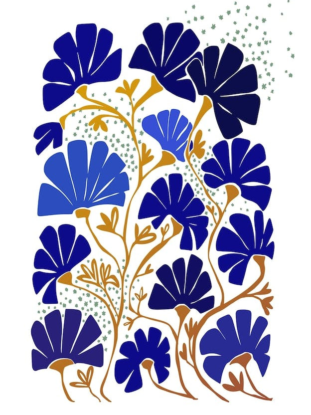 Always Blooming Good Mood Blue White