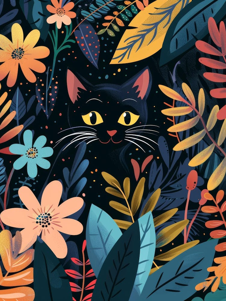 Black Cat In The Forest 4