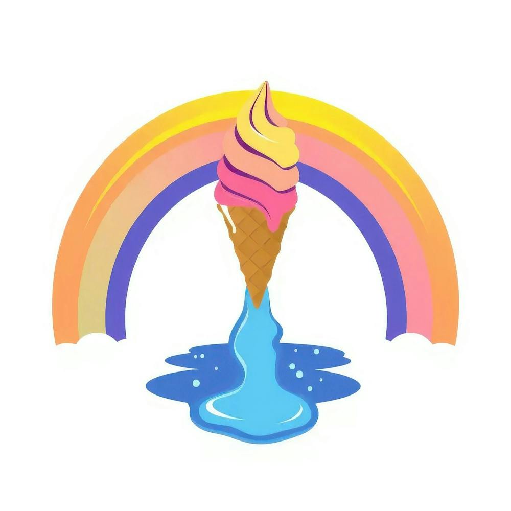 Rainbow Ice Cream Cone