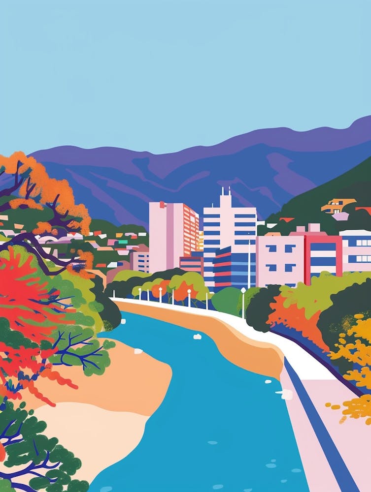Hiroshima Japan 1 Colourful Illustration
