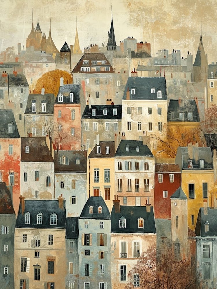 Kitsch Paris Cityscape Brushstroke 1
