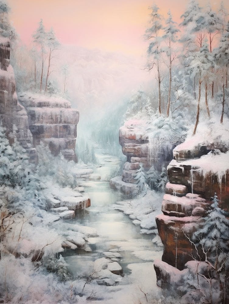Dreamy Winter Painting Bohemian Switzerland National Park 4