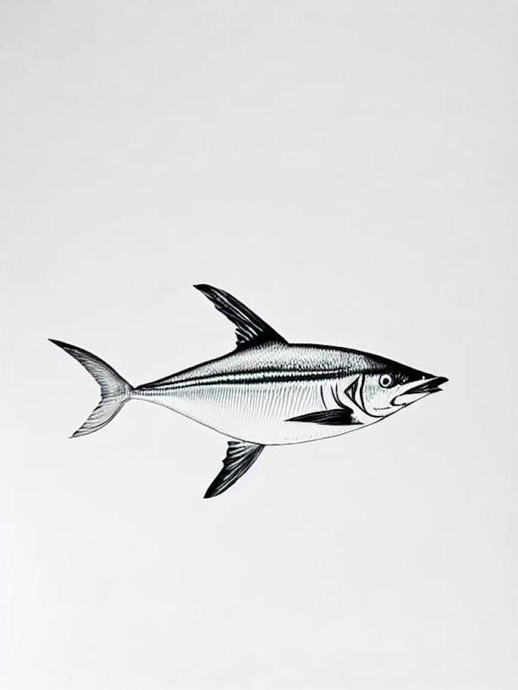 Marlin Black & White Drawing