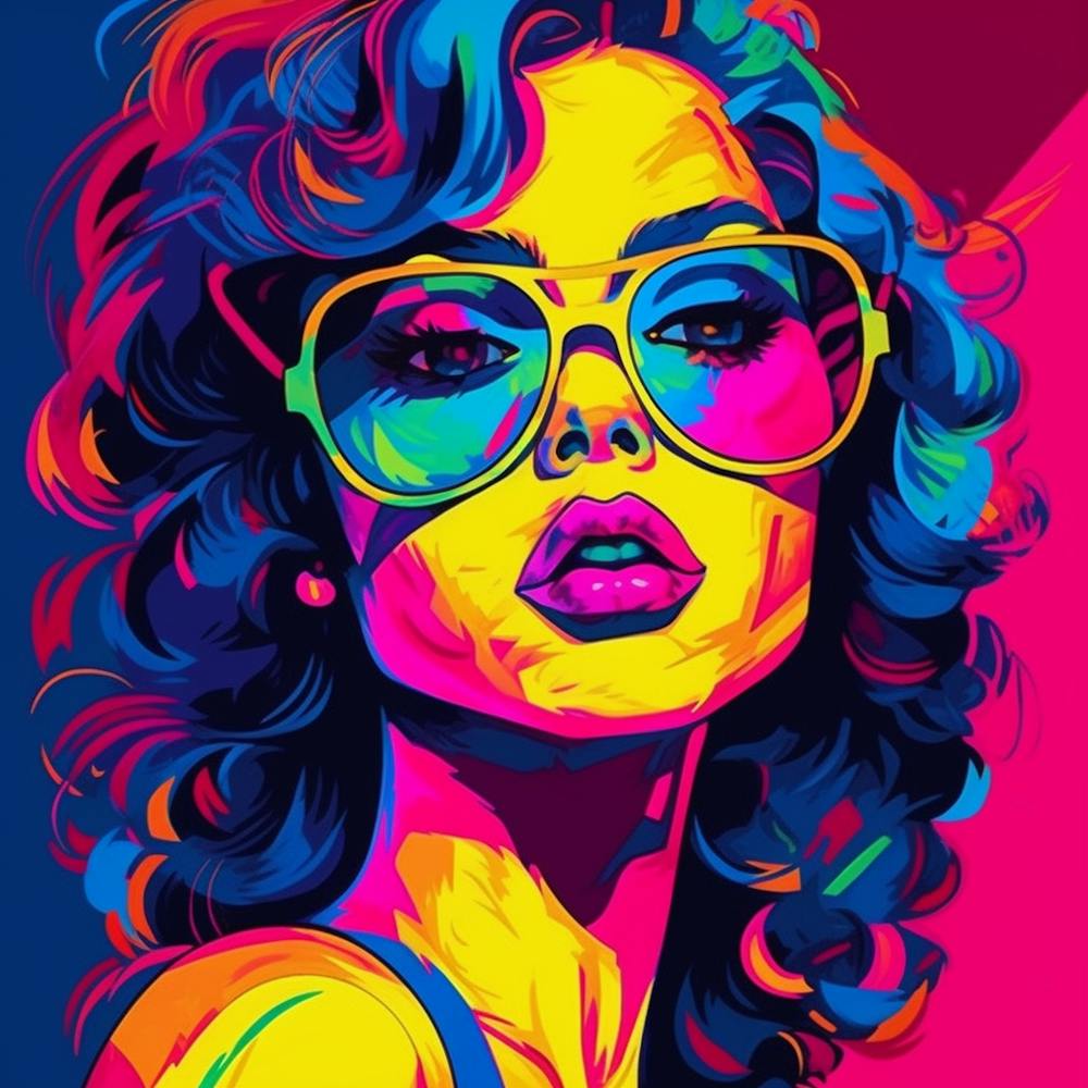 Woman In Colorful Glasses