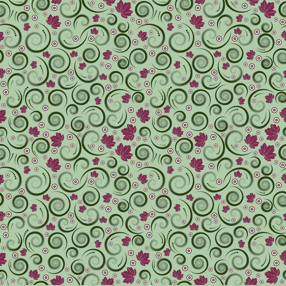 Swirls Foliage Leaves Green