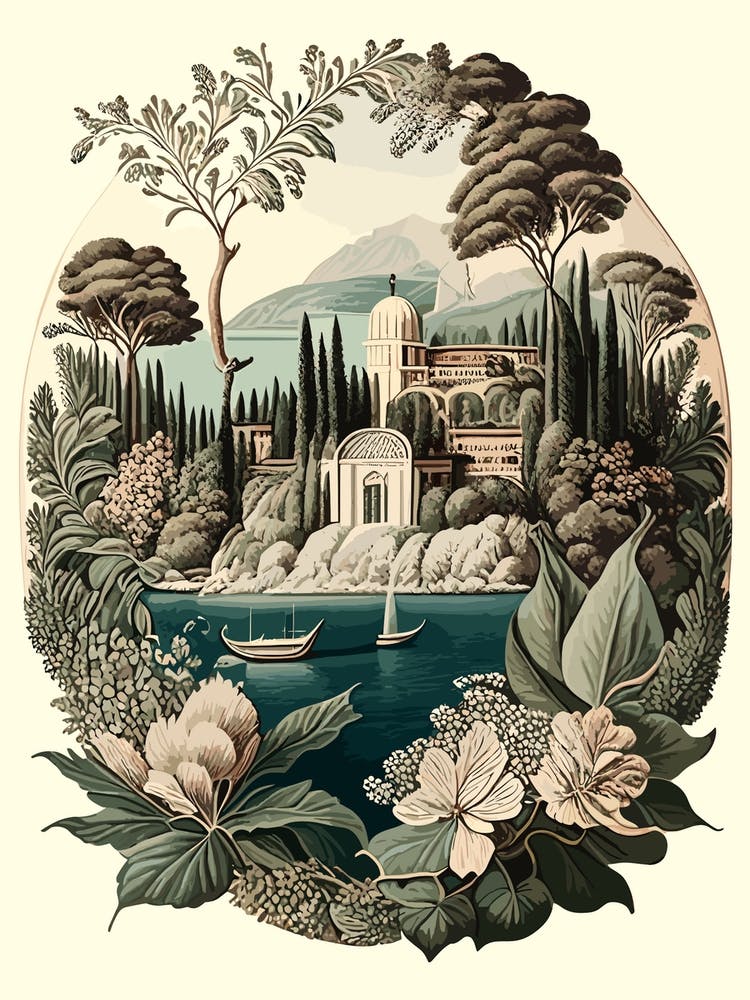 Isola Bella, Italy Botanisches Vintage