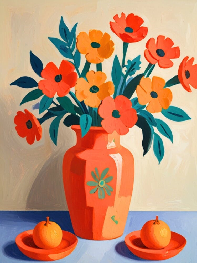 Oranges In A Vase 1