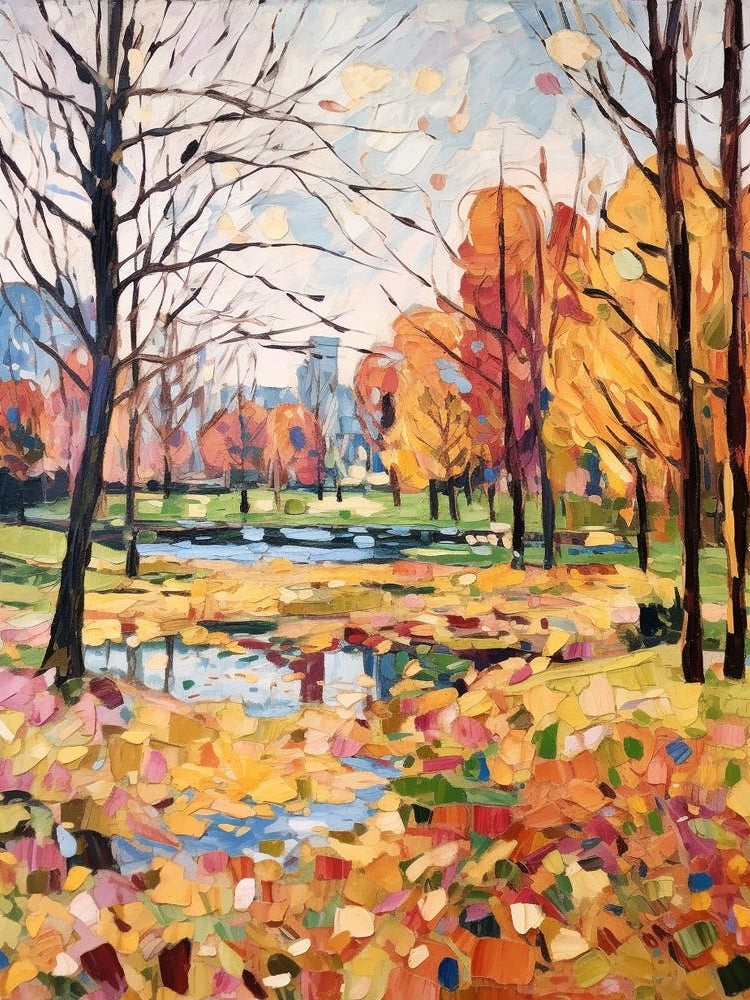 Autumn City Park Painting Regents Park London 3