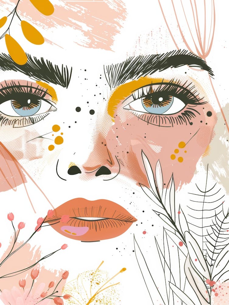 Illustration Of A Woman'S Face 1