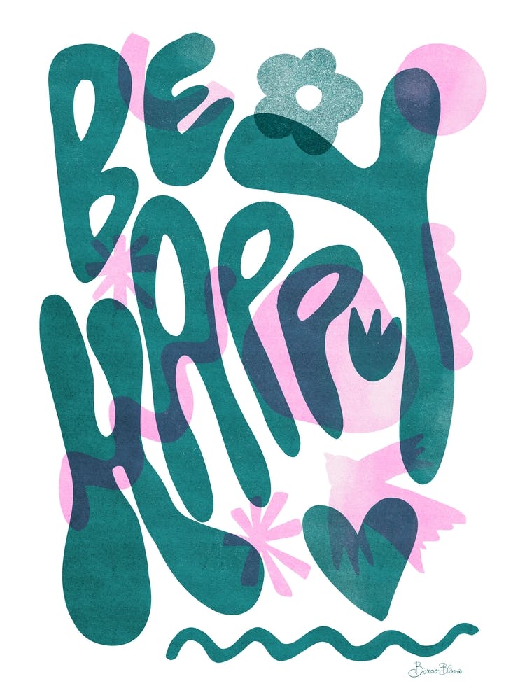 Be Happy Risography - Abstract Bold