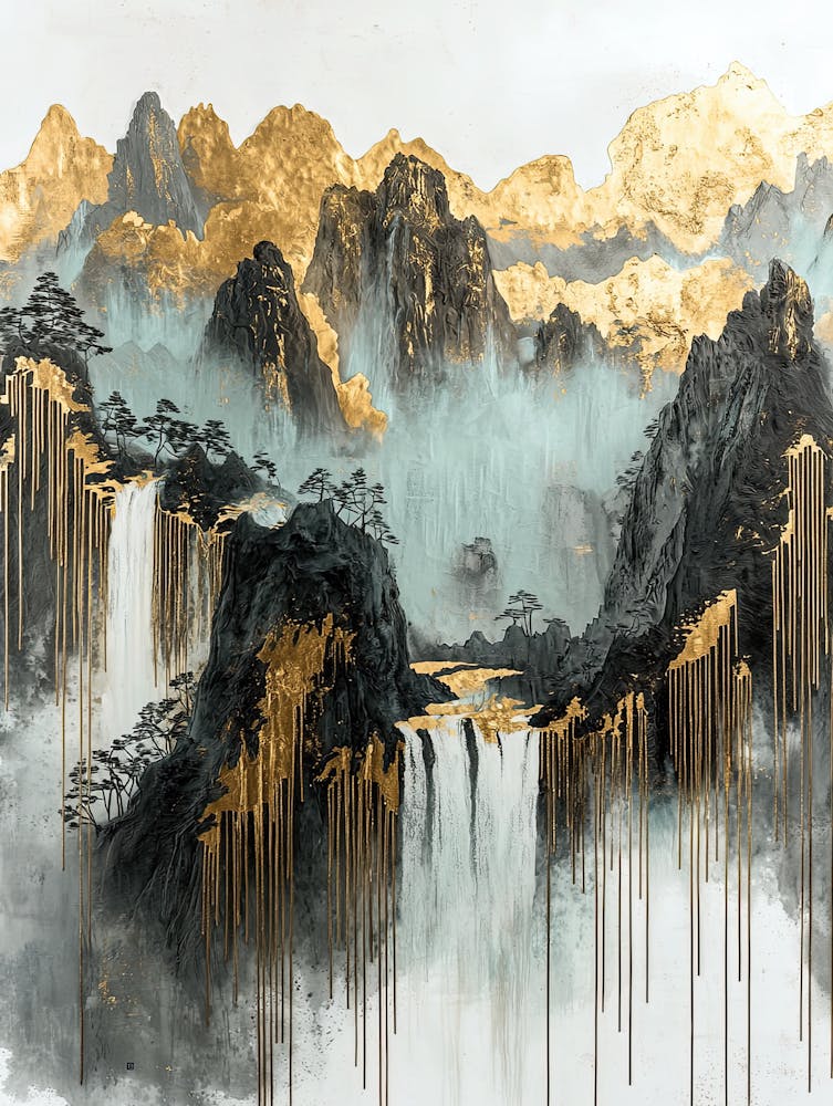 Pyrenees Golden Peaks - Artistic Majesty