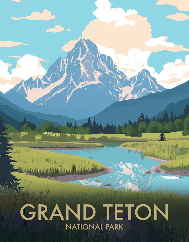 Grand Teton National Park Vintage Travel Poster 3