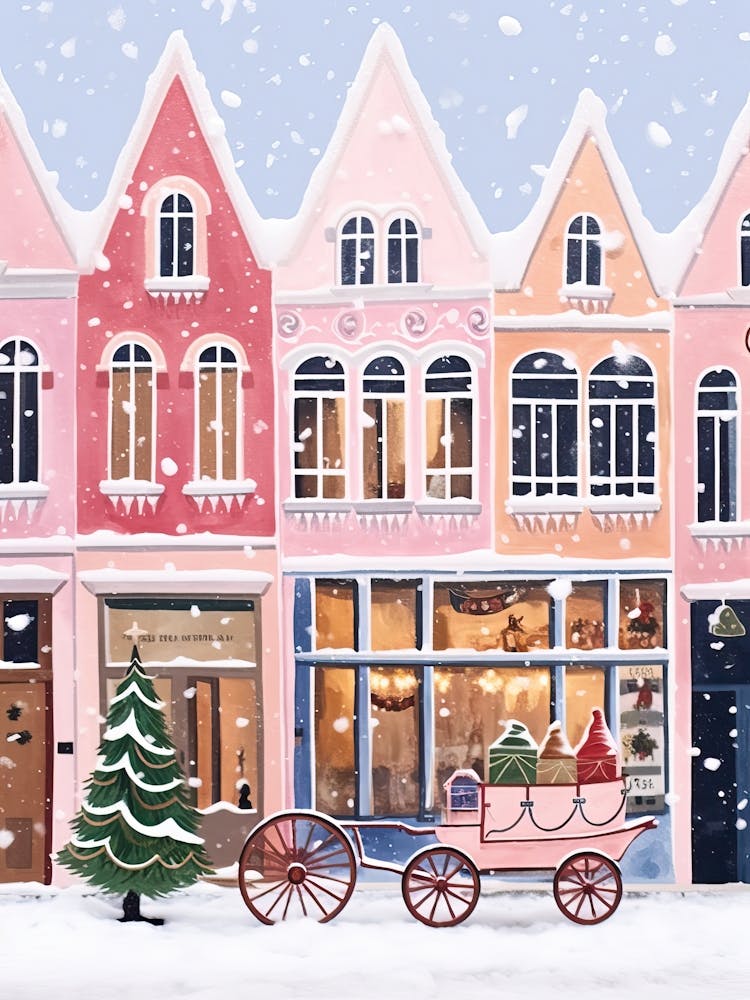 Amsterdam Travel Christmas Painting