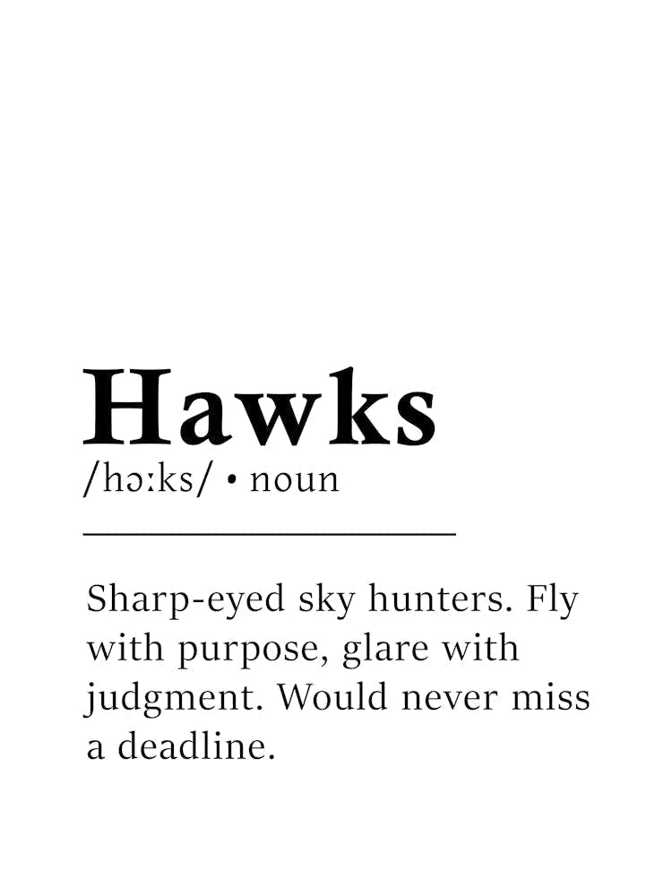 Hawks Definition Poster - Dictionary