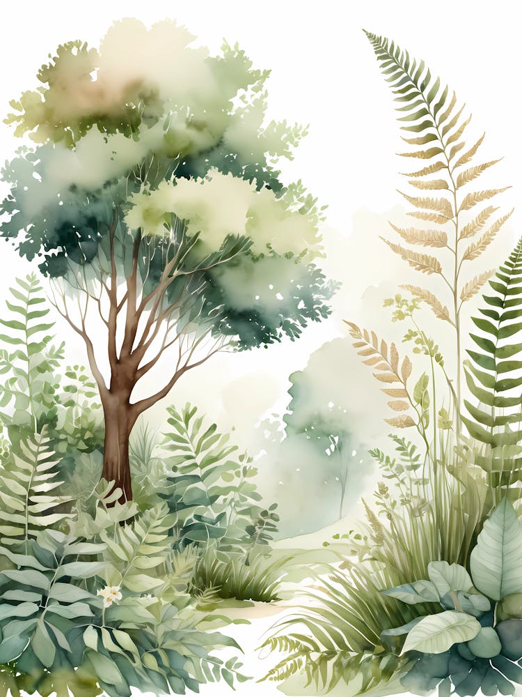 Watercolor Of A Forest 8