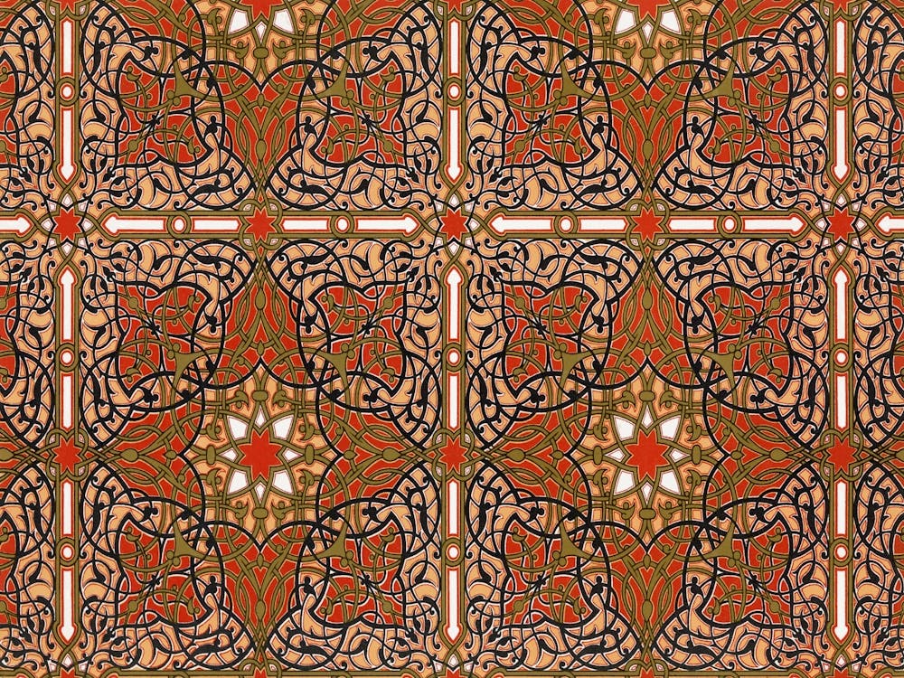 Arabic Art Pattern, Emile Prisses D’Avennes, La Decoration Arabe, Digitally Enhanced Lithograph From Ow