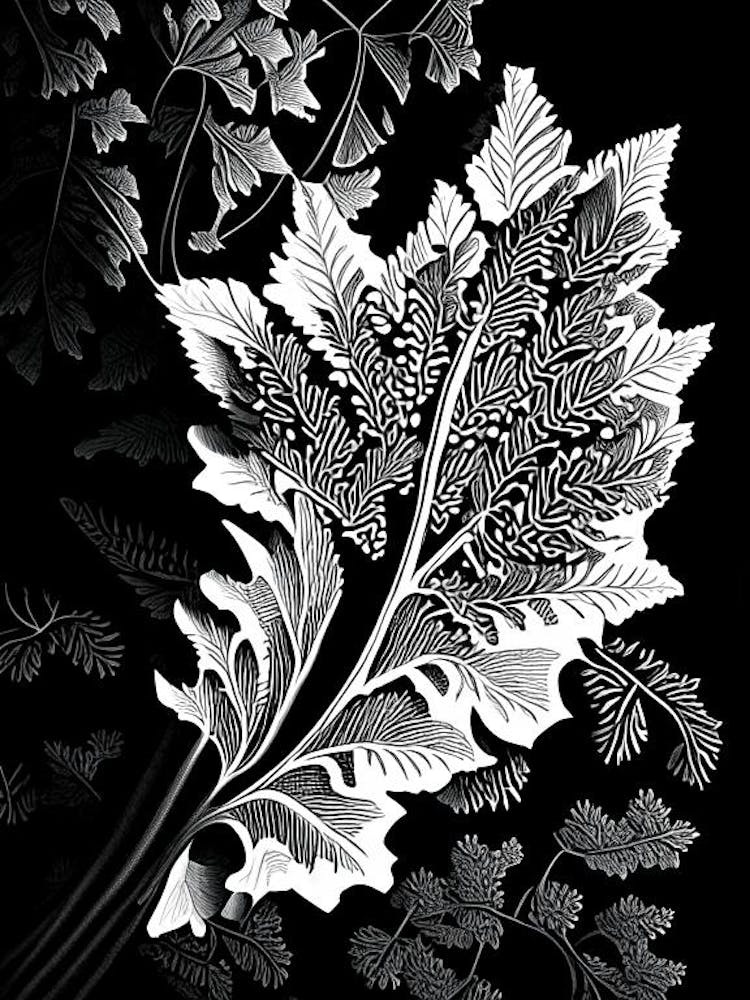 Oregon Grape Leaf Linocut 1