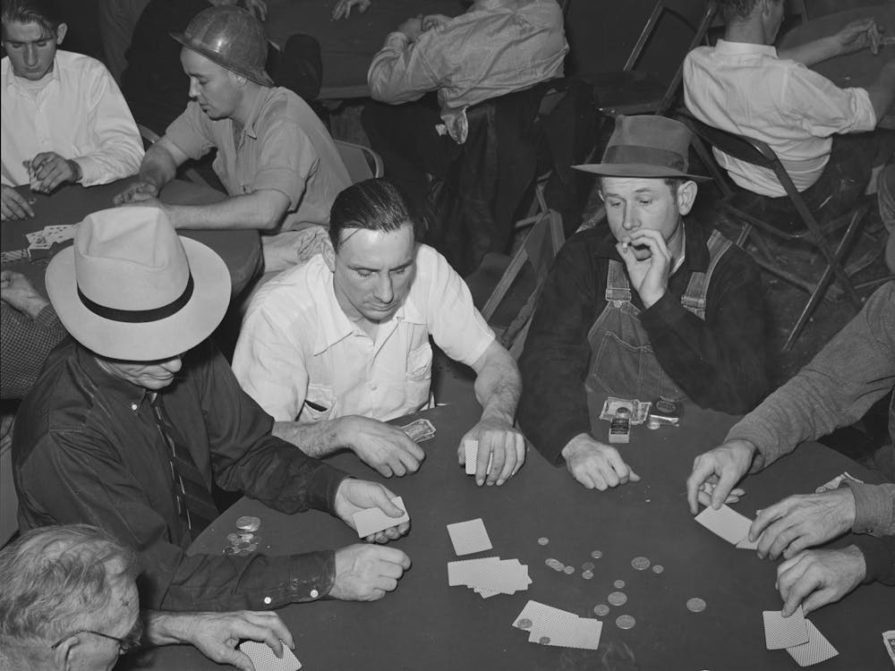 Poker Game Of Construction Workers At Canteen, Shasta Dam, Shasta County, California By Russell Lee