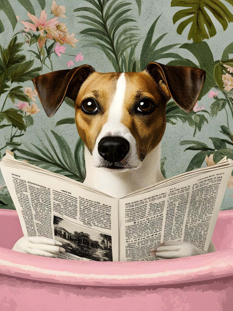 Dog Reading A Newspaper