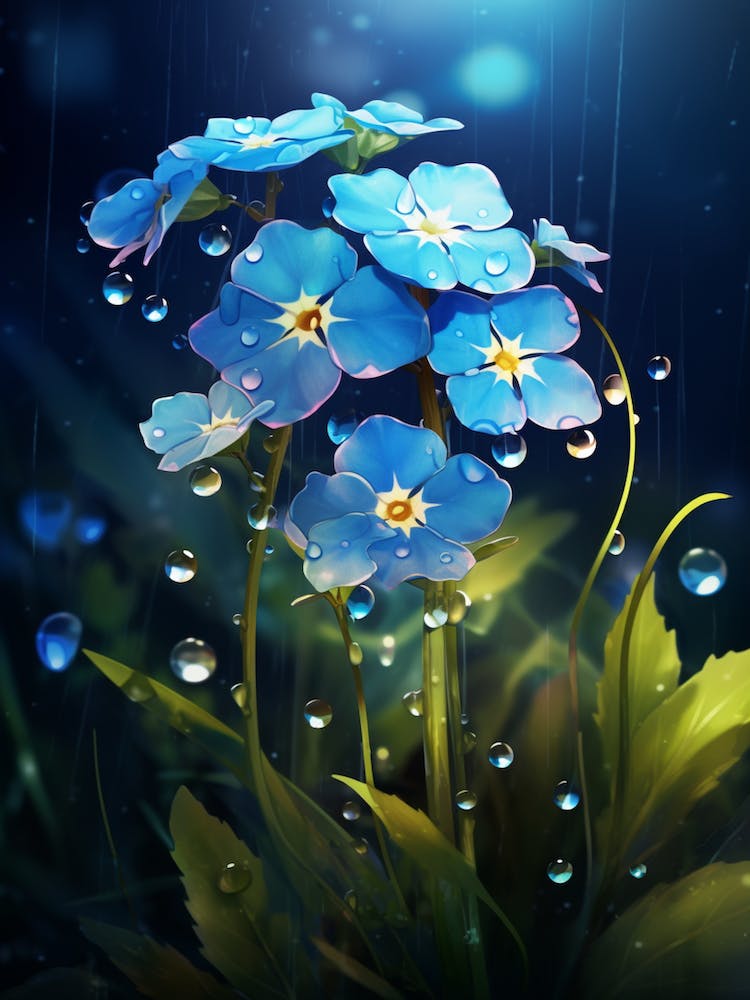 Forget Me Not Wildflower At Dawn (3)