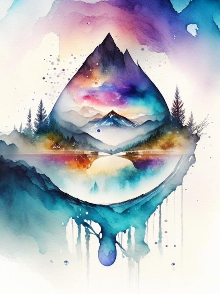 Surreal Landscape, Symbol, Third Eye Watercolour 2