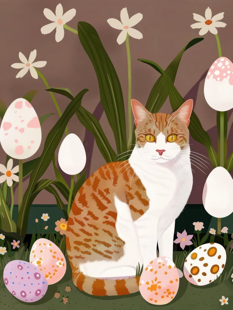 Katze und Ostereier 1