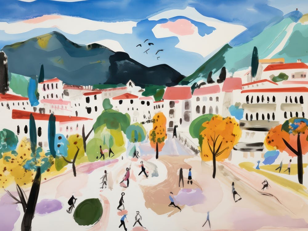 Reggio Emilia Italien Niedliche Aquarellillustration 3