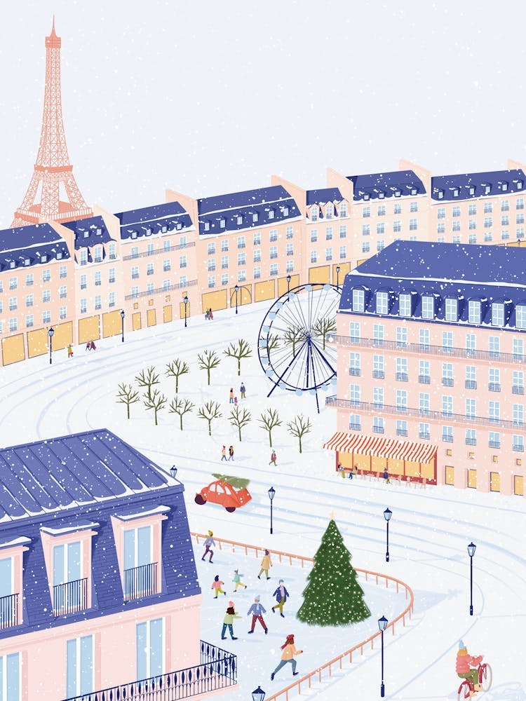 Weihnachten In Paris Illustration