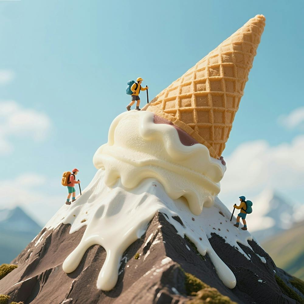 Ice Cream Cone On Mountain