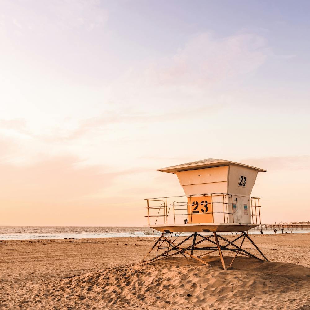 Lifeguard Tower Sunset Square