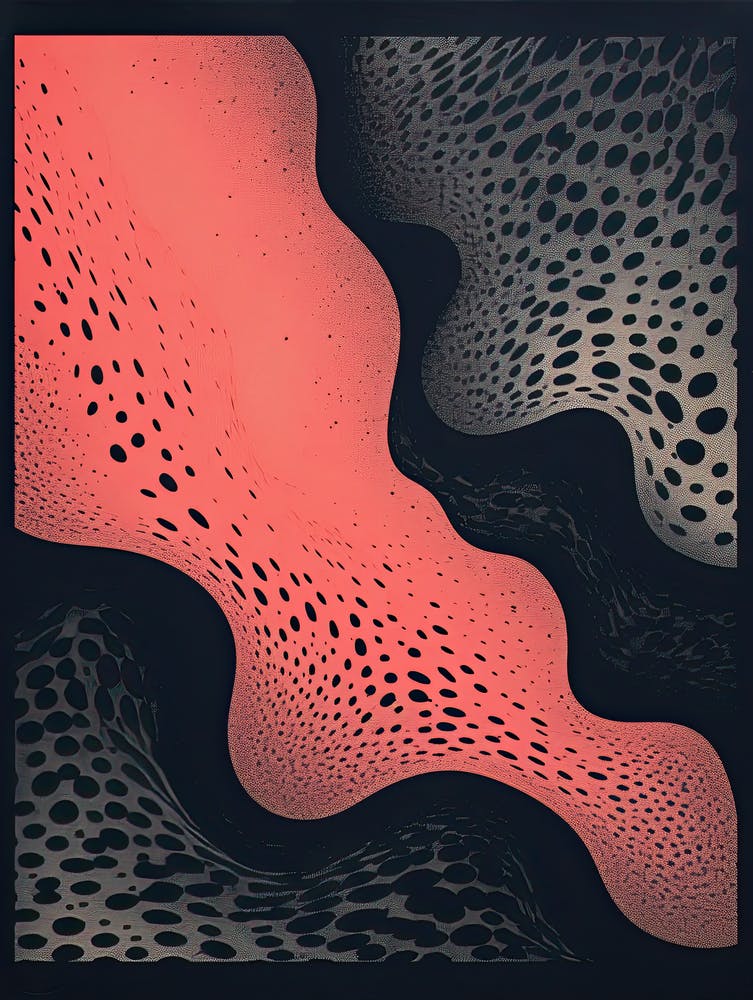 Serene Spectra; Abstract Vintage Risograph