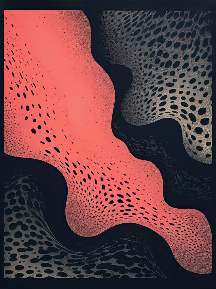 Serene Spectra; Abstract Vintage Risograph