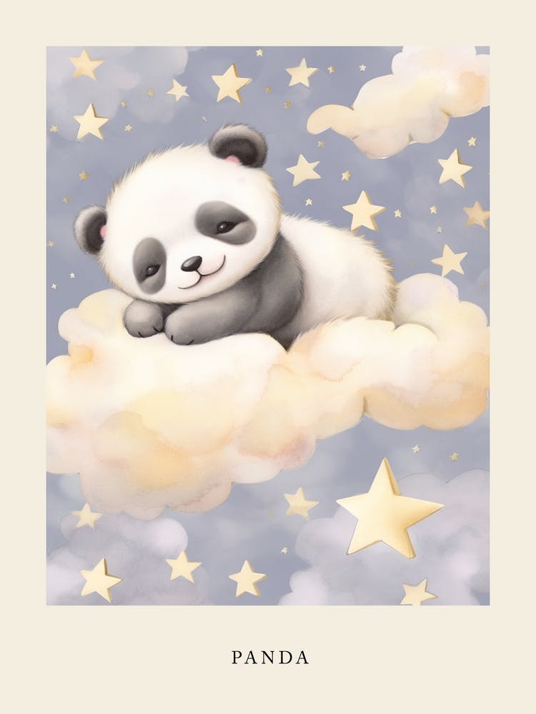 Sleeping Baby Panda 2 Nursery Poster