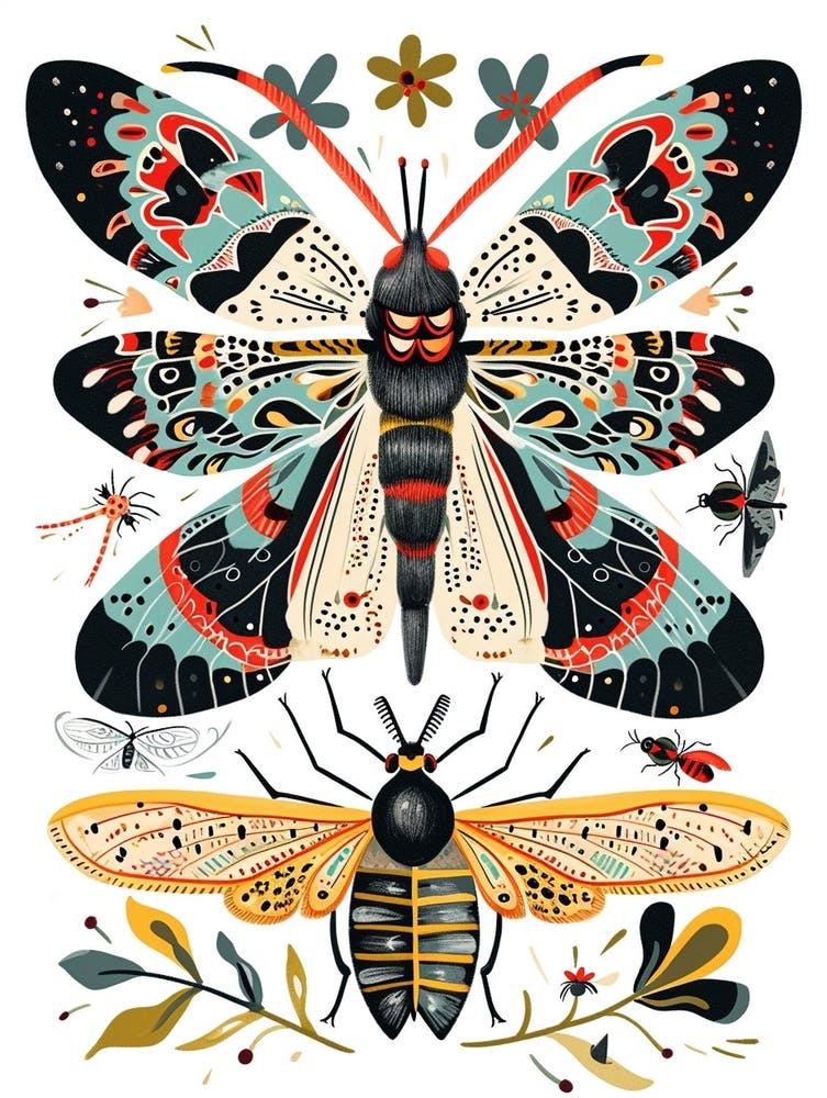 Colourful Insect Illustration Lacewing 7