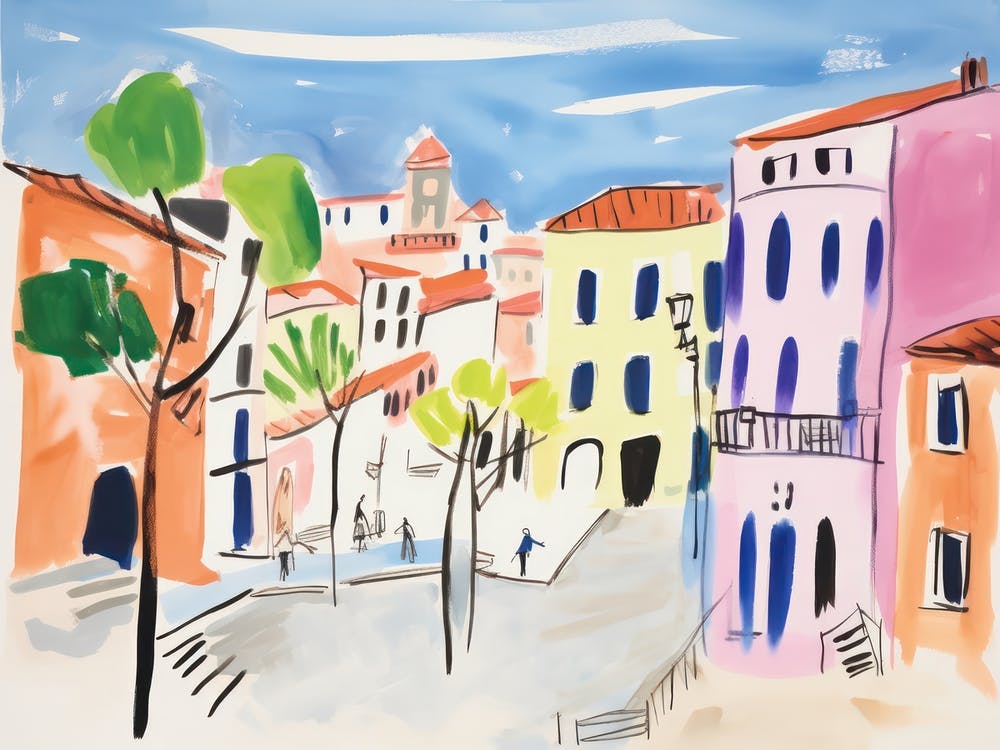Parma Italy Cute Watercolour Illustration 1
