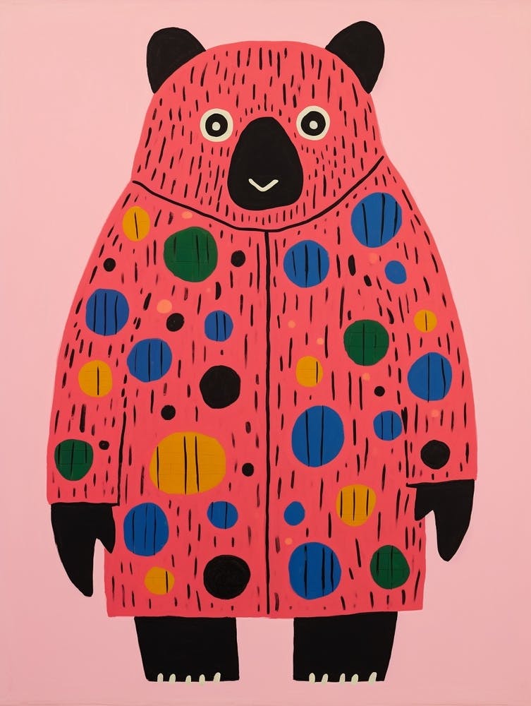 Pink Polka Dot Black Bear 2