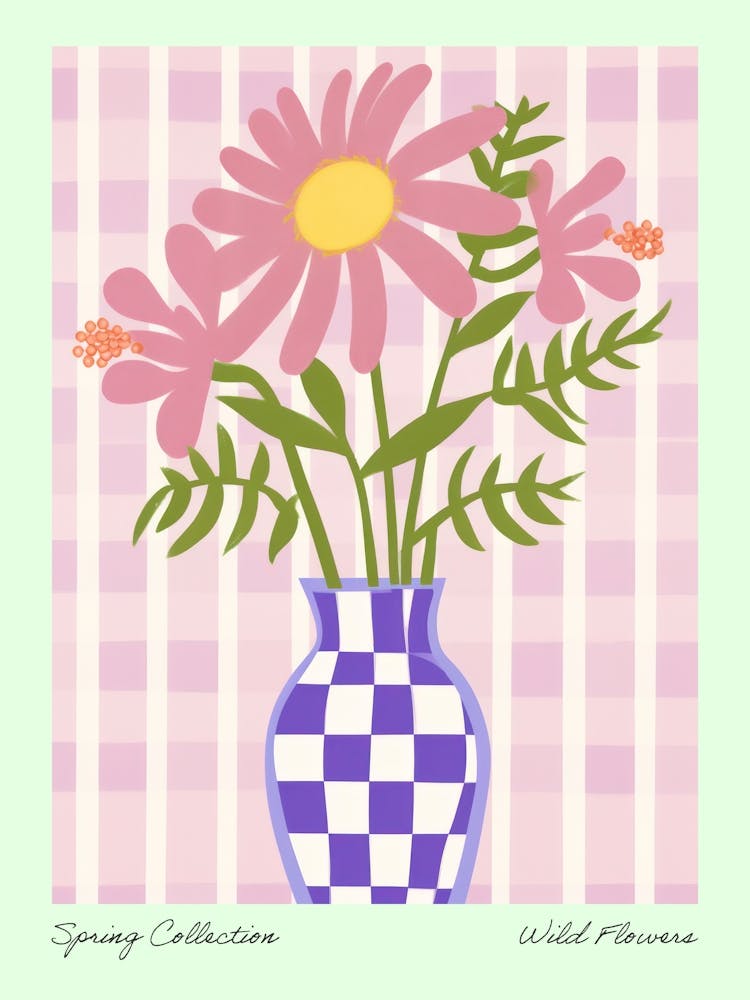 Spring Collection Wild Flowers Lilac Tones In Vase 2