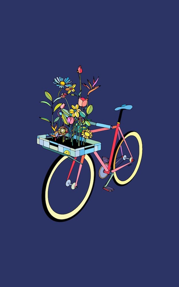 Bike And Flowers