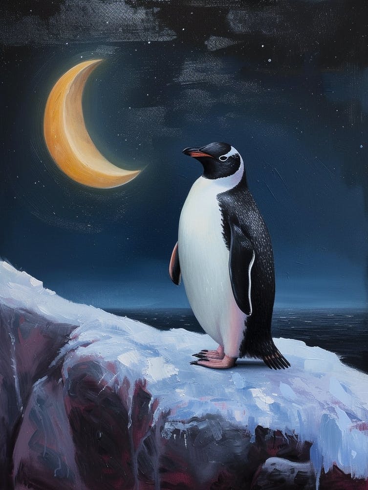 Adlie Penguin Half Moon Island Oil Painting 3