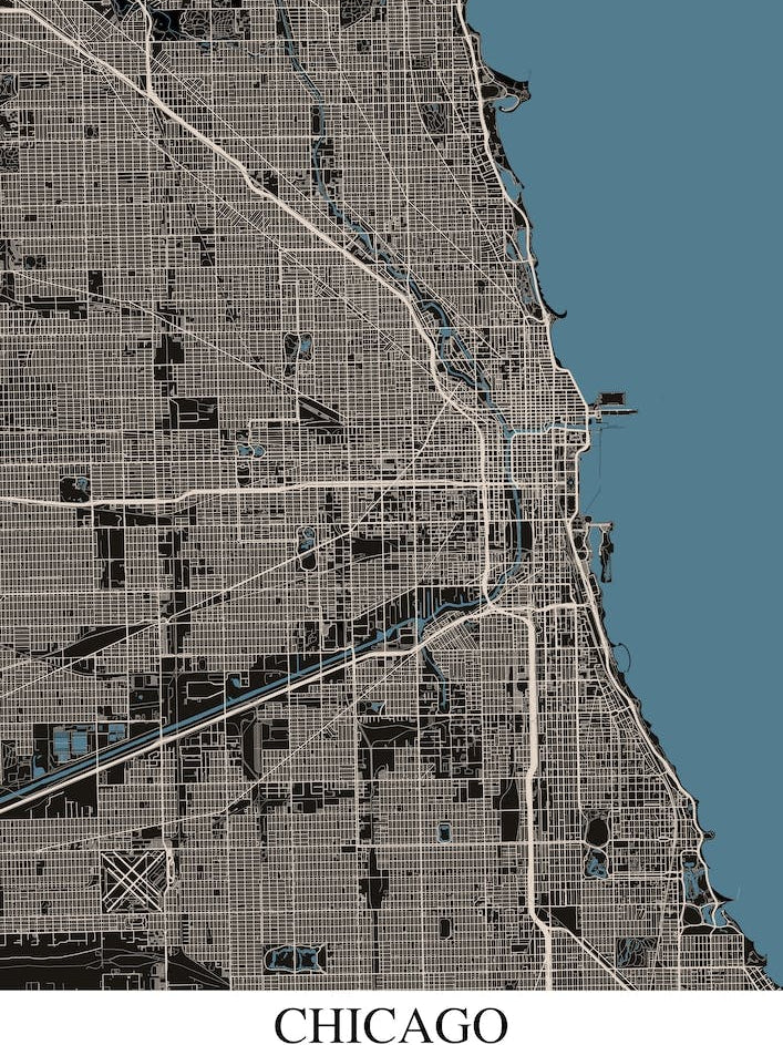 Chicago Illinois Black Blue