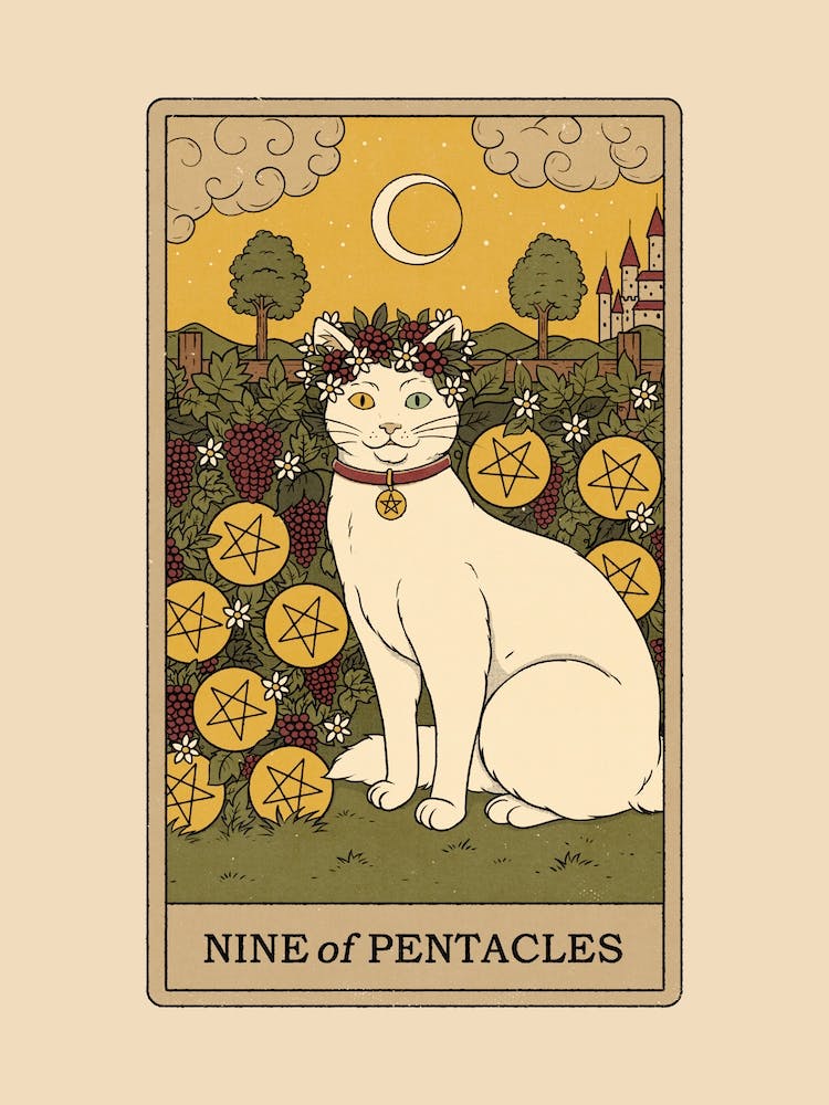 Nine Of Pentacles   Cats Tarot