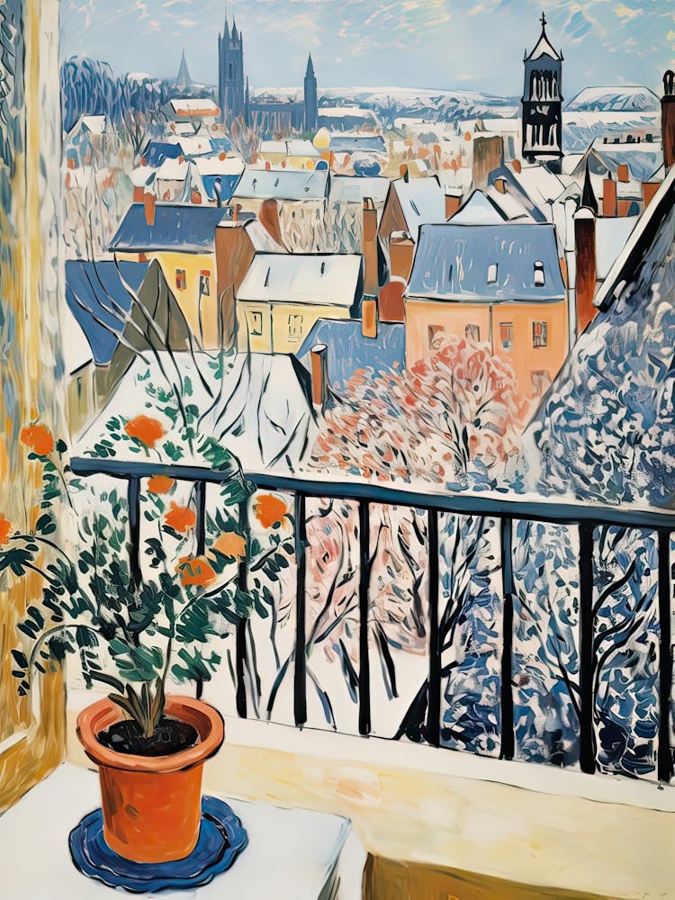 The Windowsill Of Nuremberg   Germany Snow Inspired By Matisse 3