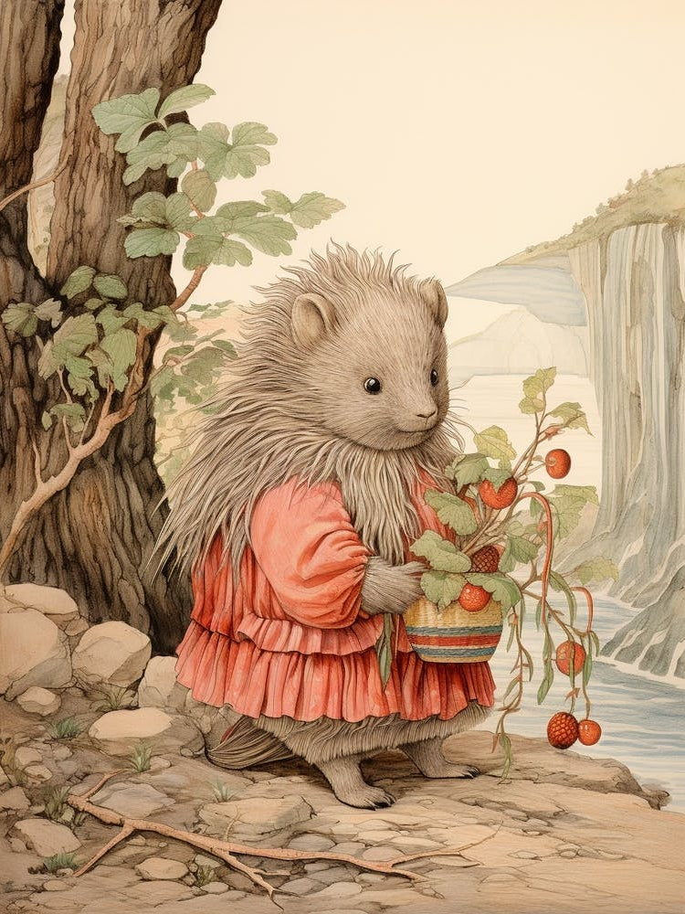 Storybook Animal Watercolour Porcupine 3