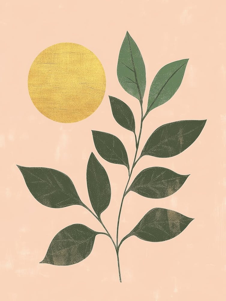 Sun And Leaves Canvas Print 1