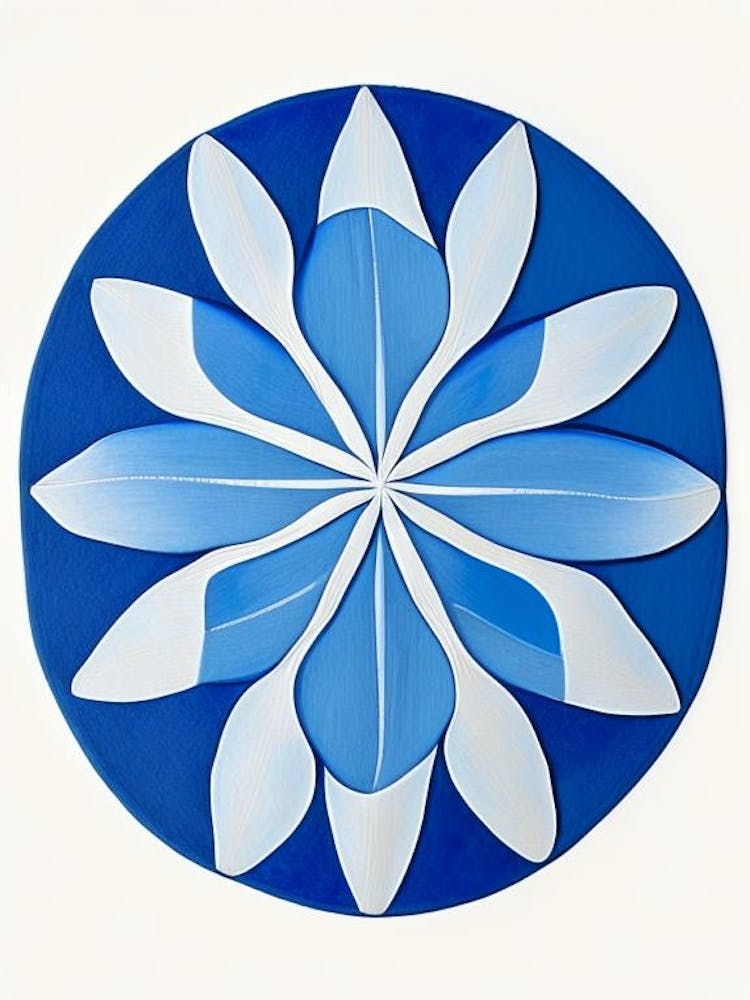 Sand Dollar 1 Symbol Blue And White Line Drawing