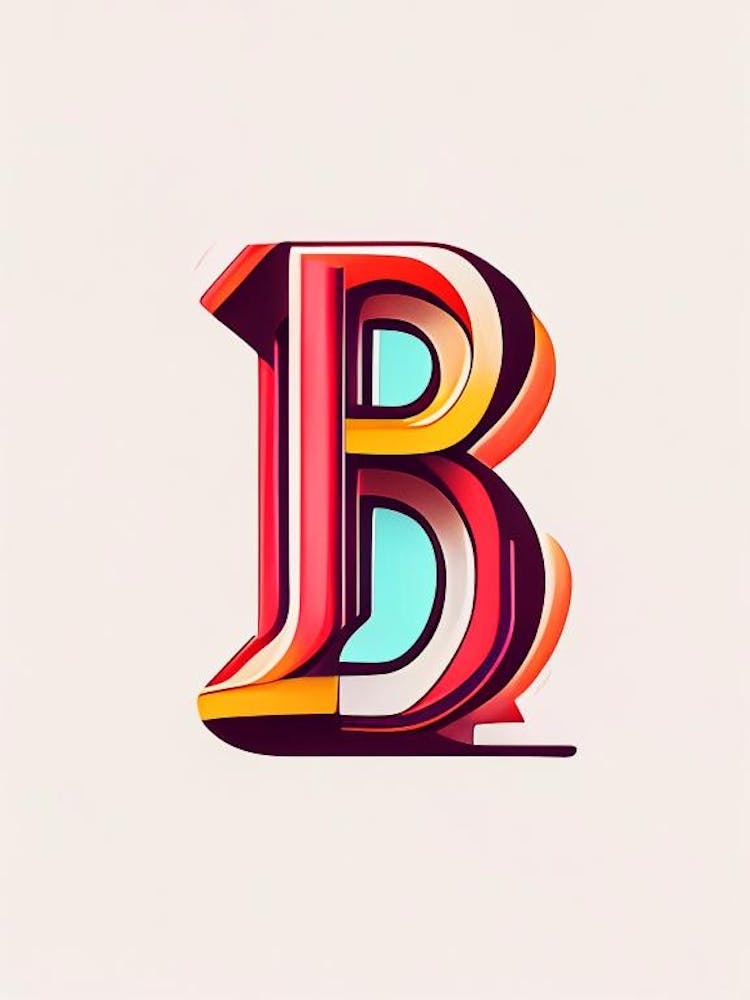 B, Letter, Alphabet Minimal Line Drawing