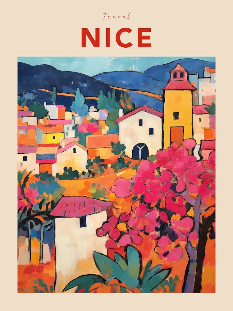 Nice France 3 Fauvist Travel Poster