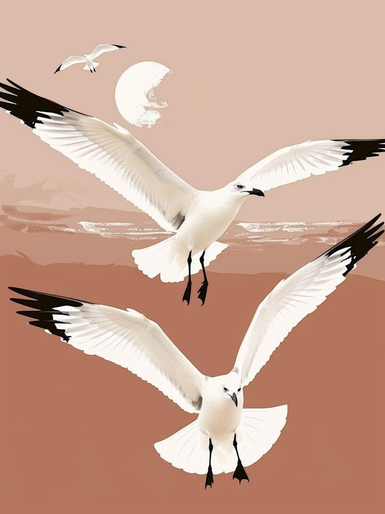 Seagulls Flying