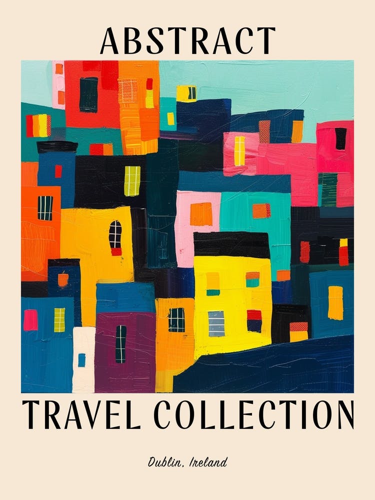 Abstract Travel Collection Poster Dublin Ireland 2