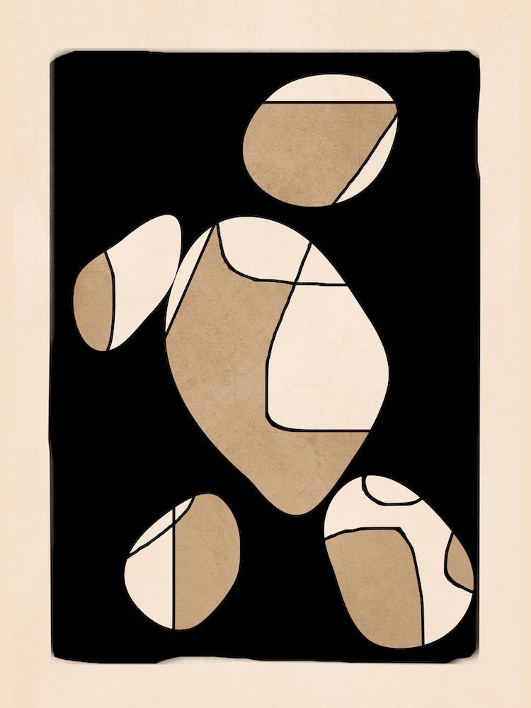 Beige Minimalistische Abstrakte Kunst